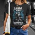 Lucas Name Gift Lucas And A Mad Man In Him V2 Unisex T-Shirt Gifts for Her