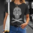 Mechanical Engineer Skull Mechanic Lazy Costume Gift Unisex T-Shirt Gifts for Her
