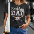 Mens Baseball Dad For Dad Fathers Day Baseball Lovers Unisex T-Shirt Gifts for Her