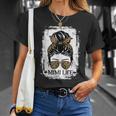 Mimi Life Women Messy Bun Leopard Decor Grandma Unisex T-Shirt Gifts for Her