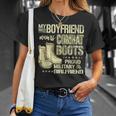 My Boyfriend Wears Combat Boots Proud Military Girlfriend Unisex T-Shirt Gifts for Her