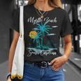 Myrtle Beach South Carolina Beach Summer Surfing Palm Trees Unisex T-Shirt Gifts for Her