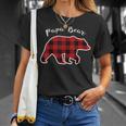 Papa Bear Men Red Plaid Christmas Pajama Family Dad Unisex T-Shirt Gifts for Her