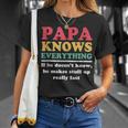 Papa Knows Everything If He Doesnt Know Fathers Day Dad T-shirt Gifts for Her