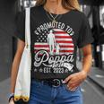 Patriotic Promoted To Poppa Est 2023 American Flag Gift For Mens Unisex T-Shirt Gifts for Her