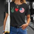 Peace Love Malaysia Flag Malaysian Pride Roots Unisex T-Shirt Gifts for Her