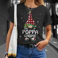 Poppa Gnome Buffalo Plaid Matching Family Christmas Funny Unisex T-Shirt Gifts for Her