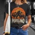 Portland Oregon National Park Travel Bigfoot Portland Maine T-Shirt Gifts for Her