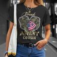 Proud Army Cousin With Heart American Flag For Veteran T-Shirt Gifts for Her
