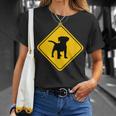 Puppy Dog Cute Crossing Road Sign Classic Minimalist Graphic T-shirt Gifts for Her