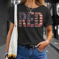 Red Fridays Remember Everyone Deployed American Flag Unisex T-Shirt Gifts for Her