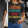 Retro Fathers Day Dad The Legend Husband Dad Grandpa Unisex T-Shirt Gifts for Her
