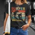 Retro Vintage Daddy Surfer Surfing Dad T-Shirt Gifts for Her