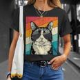 Retro Vintage Tuxedo Cat With Sunglasses Cat Lovers T-Shirt Gifts for Her