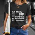 Schwarzes T-Shirt Ce mec est un super cavalier, Lustiges Reiter-Shirt Geschenke für Sie
