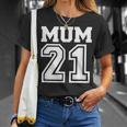 Schwarzes T-Shirt Mum 21 im Sportdesign, Perfektes Tee für Mütter Geschenke für Sie