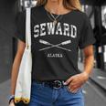 Seward Alaska Vintage Nautical Crossed Oars T-shirt Gifts for Her