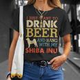 Shiba Inu Dad Drink Beer Hang With Dog Men Vintage T-Shirt Gifts for Her
