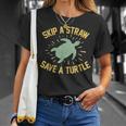 Skip A Straw Save A Turtle Reduce Reuse Recycle Earth Day T-Shirt Gifts for Her