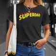 Mens Superdad Super Dad Super Hero Superhero Fathers Day Vintage T-Shirt Gifts for Her