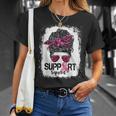 Support Squad Messy Bun Pink Warrior Breast Cancer Awareness V2 Unisex T-Shirt Gifts for Her