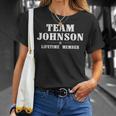 Team Johnson Surname Family Last Name Gift Unisex T-Shirt Gifts for Her