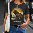 The Moon The Night & Black Cat Love Cat Mom Cat Dad Vintage Unisex T-Shirt Gifts for Her