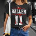 This Baller Is Now 11 Birthday Baseball Theme Bday Party Unisex T-Shirt Gifts for Her