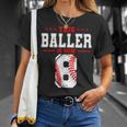 This Baller Is Now 8 Birthday Baseball Theme Bday Party Unisex T-Shirt Gifts for Her