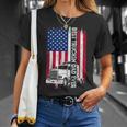 Trucker Best Truckin’ Dad Ever Usa Flag Driver Father’S Day Unisex T-Shirt Gifts for Her