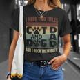 Mens I Have Two Titles Dog Dad And Cat Dad And I Rock Them Both T-Shirt Gifts for Her