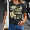 My Uncle Wears Combat Boots Dog Tags Proud Military Niece T-Shirt Gifts for Her