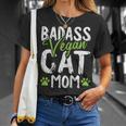 Vegan Cat Mom Mothersday Badass Mama Paw Print Kitten Lover Gift For Womens Unisex T-Shirt Gifts for Her
