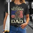 He Is My Veteran Dad American Flag Veterans Day T-Shirt Gifts for Her
