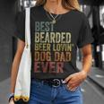 Mens Vintage Best Bearded Beer Lovin Dog Dad Pet Lover Owner T-Shirt Gifts for Her