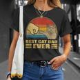 Mens Vintage Best Cat Dad Ever Bump Fit Cat Lover T-Shirt Gifts for Her