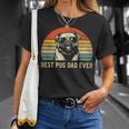 Mens Vintage Best Pug Dad Ever Pug Lover Fathers Day T-Shirt Gifts for Her