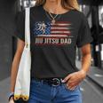 Vintage Bjj Jiu-Jitsu Dad American Usa Flag Sports T-Shirt Gifts for Her