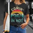 Vintage Comin In Hot Pontoon Boat Boating Dad Fathers Day T-Shirt Gifts for Her