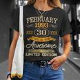 Vintage February 1993 30 Years Old Boy 30Th Birthday Unisex T-Shirt Gifts for Her