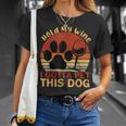 Vintage Hold My Wine I Gotta Pet This Dog Adoption Dad Mom T-Shirt Gifts for Her