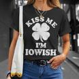 Vintage Kiss Me Im Iowish Shamrock Funny St Patricks Day Unisex T-Shirt Gifts for Her