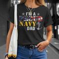 Vintage Im A Proud Navy With American Flag For Dad T-Shirt Gifts for Her