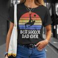 Vintage Retro Best Soccer Dad Ever Gift Footballer Father Unisex T-Shirt Gifts for Her