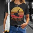 Vintage Retro Sunset Magnet Fishing Unisex T-Shirt Gifts for Her