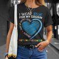 I Wear Blue For My Cousin Autism Awareness Puzzle Heart Kids T-Shirt Gifts for Her