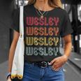 Wesley Name Personalized Retro Vintage Birthday T-Shirt Gifts for Her