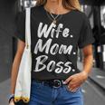 Wife Mom Boss Mama Mutter Muttertag T-Shirt Geschenke für Sie