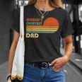 Mens Worlds Okayest Dad Father Retro Vintage T-Shirt Gifts for Her