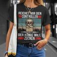 Zocken Reichet Mir Den Controller König Konsole Gamer T-Shirt Geschenke für Sie